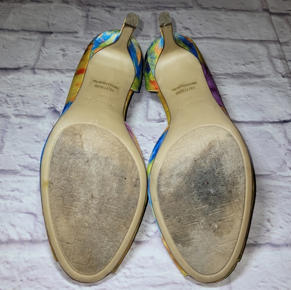 Unisa Multi Color Fabric Peep Toe Heels - Picture 8 of 9